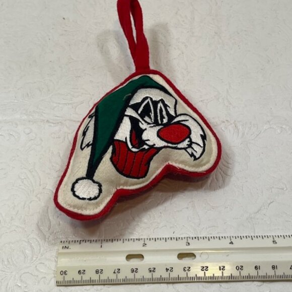 VTG Sylvester Looney Tunes Warner Brothers 1993 Plush Fabric Christmas Ornament - Picture 6 of 7
